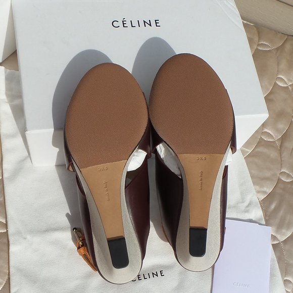 CELINE CrissCross Leather Python Canvas Wedge 39.5 - Picture 11 of 12